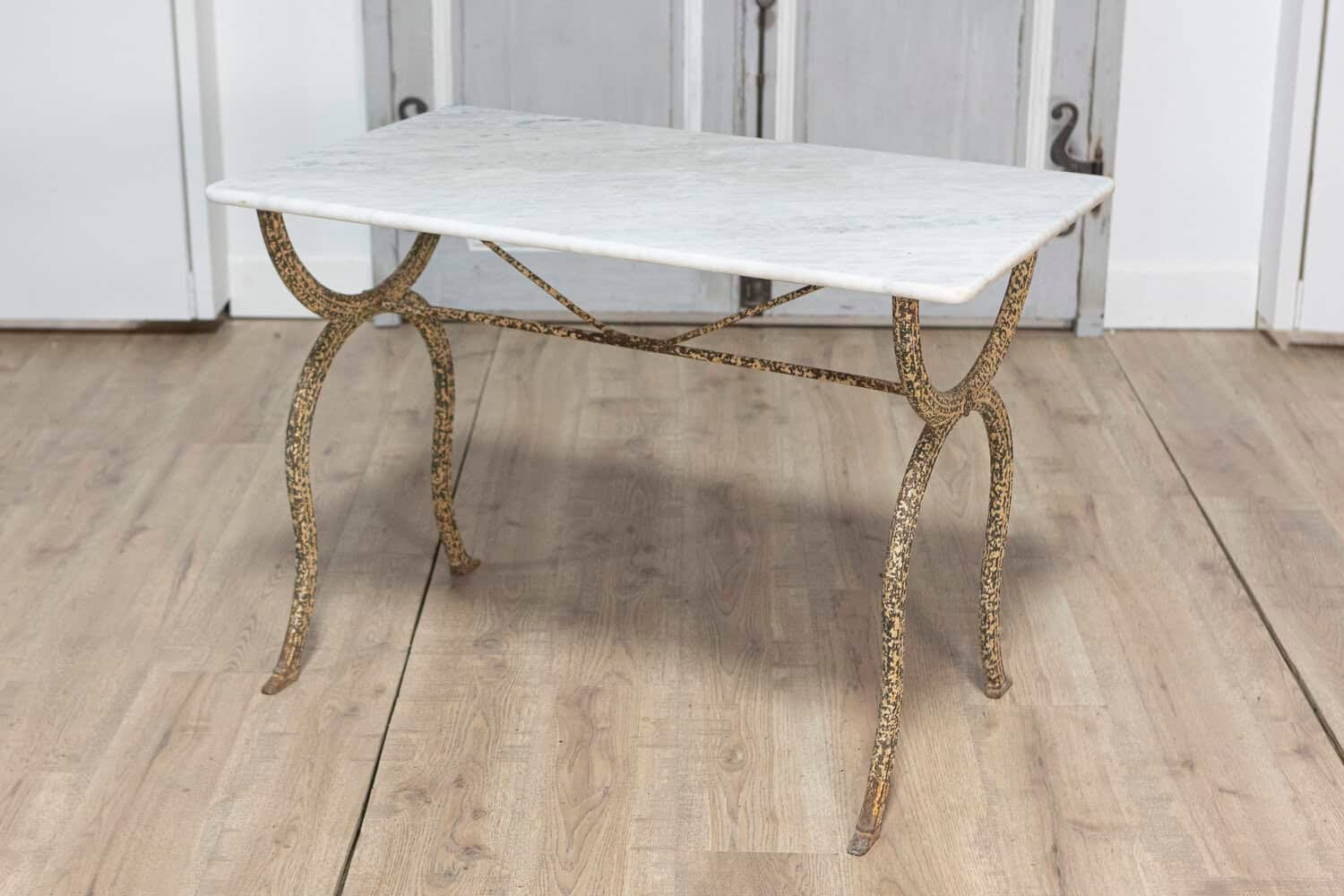 19th Century French Marble Top Bistro Table - JAA