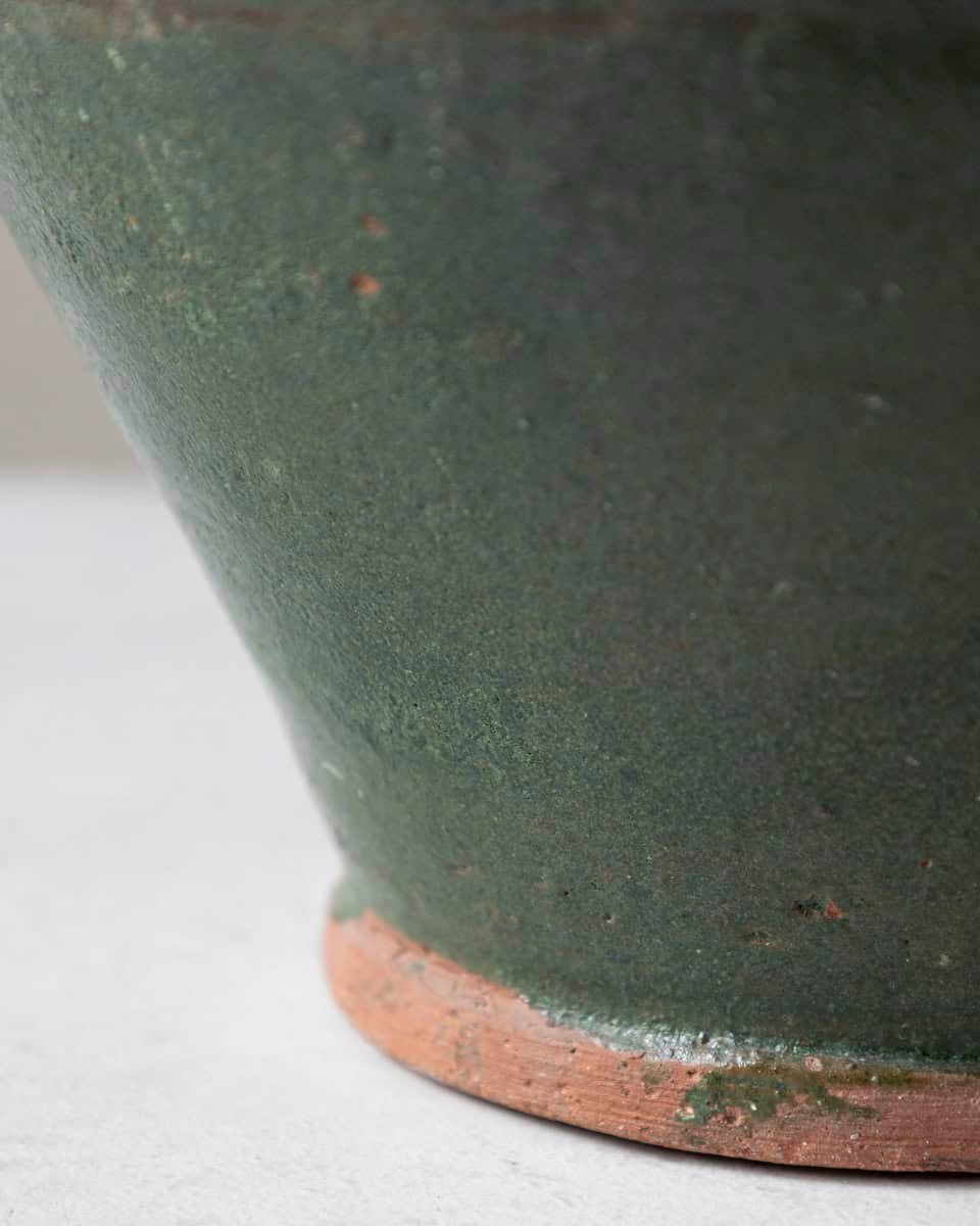 19th Century Mediterranean Olive Green Terracotta Jar with Double Handles - JAA