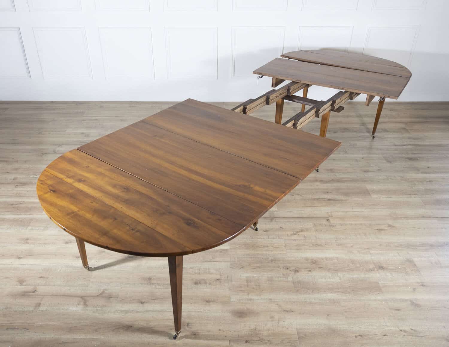 Early 20th Century French Restoration-Style Solid Walnut Extension Dining Table, 8 Feet - JAA