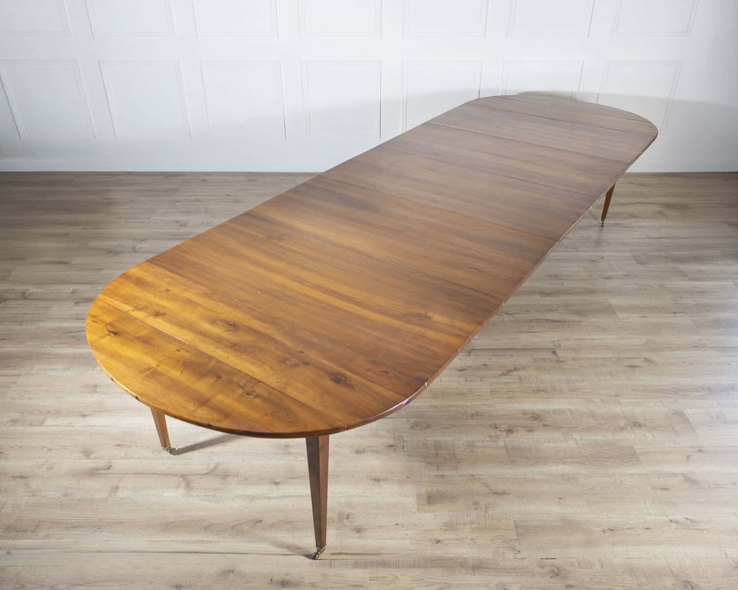 Early 20th Century French Restoration-Style Solid Walnut Extension Dining Table, 8 Feet - JAA