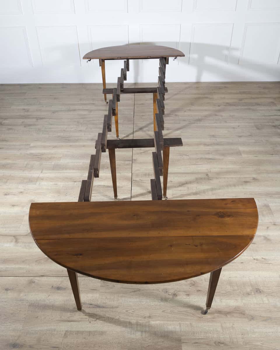 Early 20th Century French Restoration-Style Solid Walnut Extension Dining Table, 8 Feet - JAA