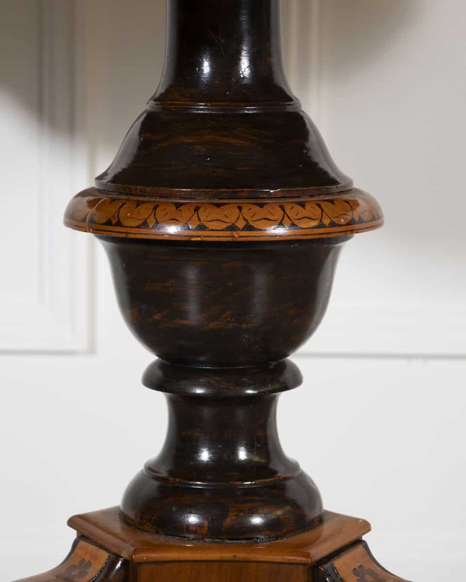 Italian Early 19th-Century Walnut Center Table with Fruitwood Marquetry - JAA
