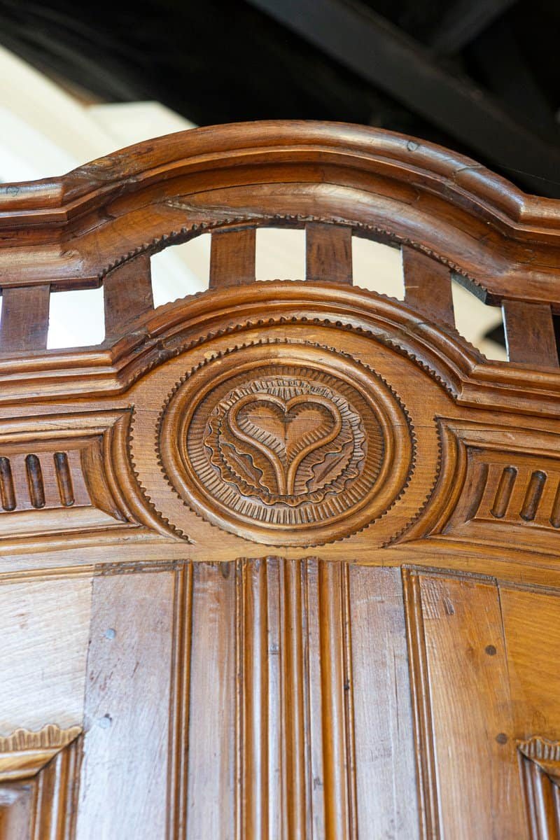 French Early 18th Century Cherry and Walnut Wedding Armoire from Brittany - JAA