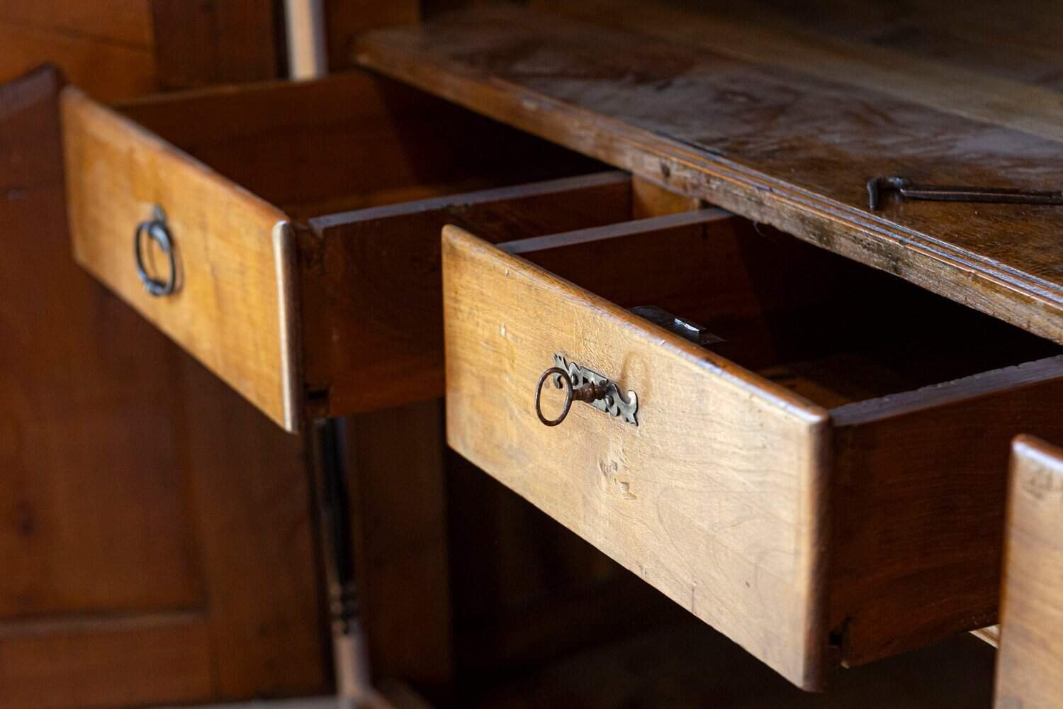 French Early 18th Century Cherry and Walnut Wedding Armoire from Brittany - JAA