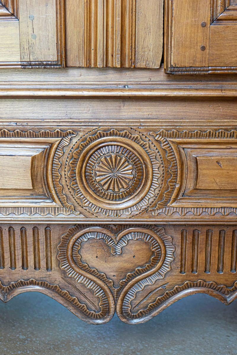 French Early 18th Century Cherry and Walnut Wedding Armoire from Brittany - JAA