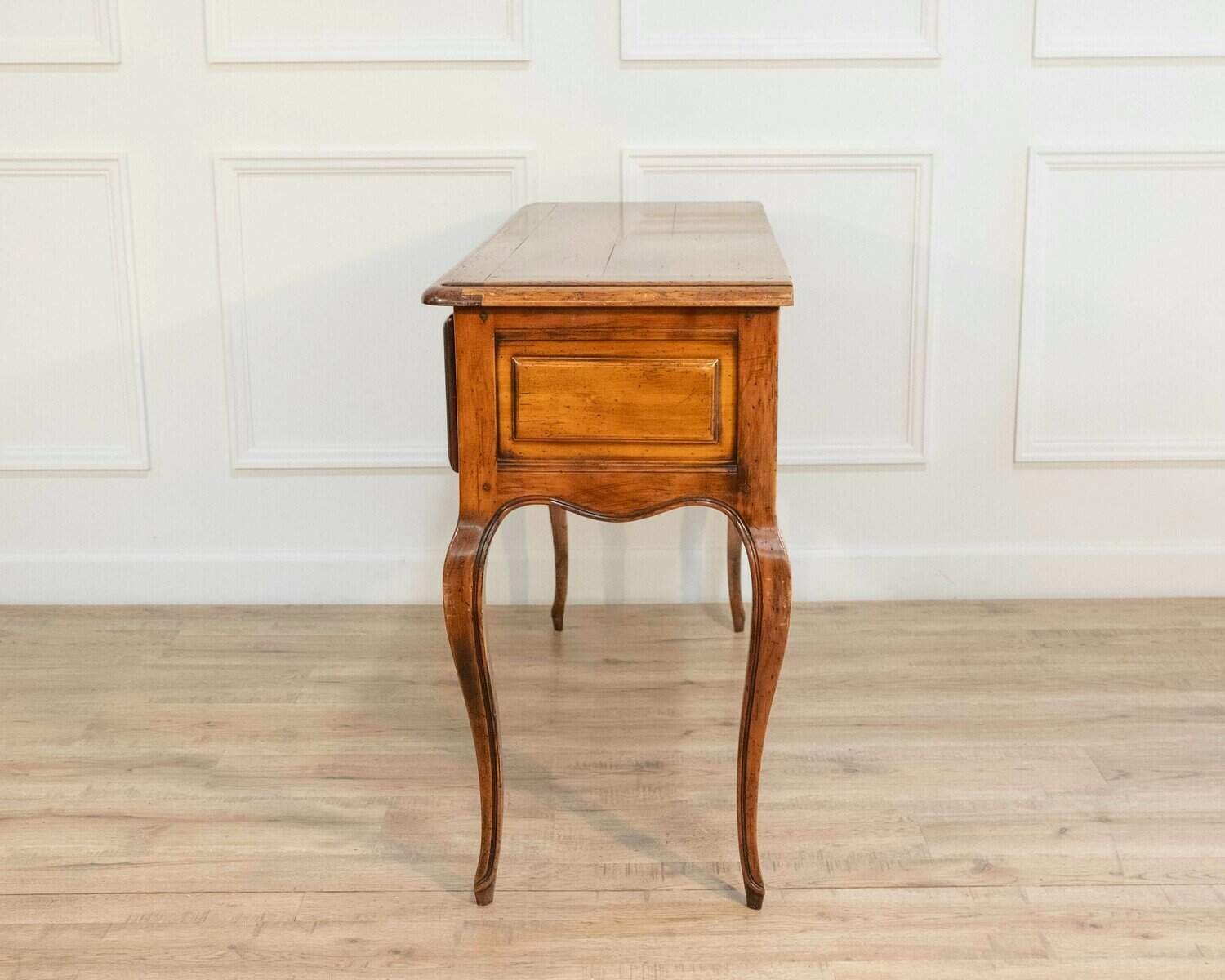 Provençal Walnut Console Table with Two Drawers, Louis XV Style, 20th Century - JAA