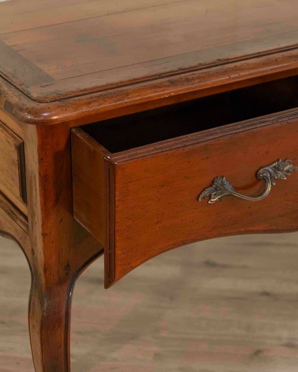 Provençal Walnut Console Table with Two Drawers, Louis XV Style, 20th Century - JAA
