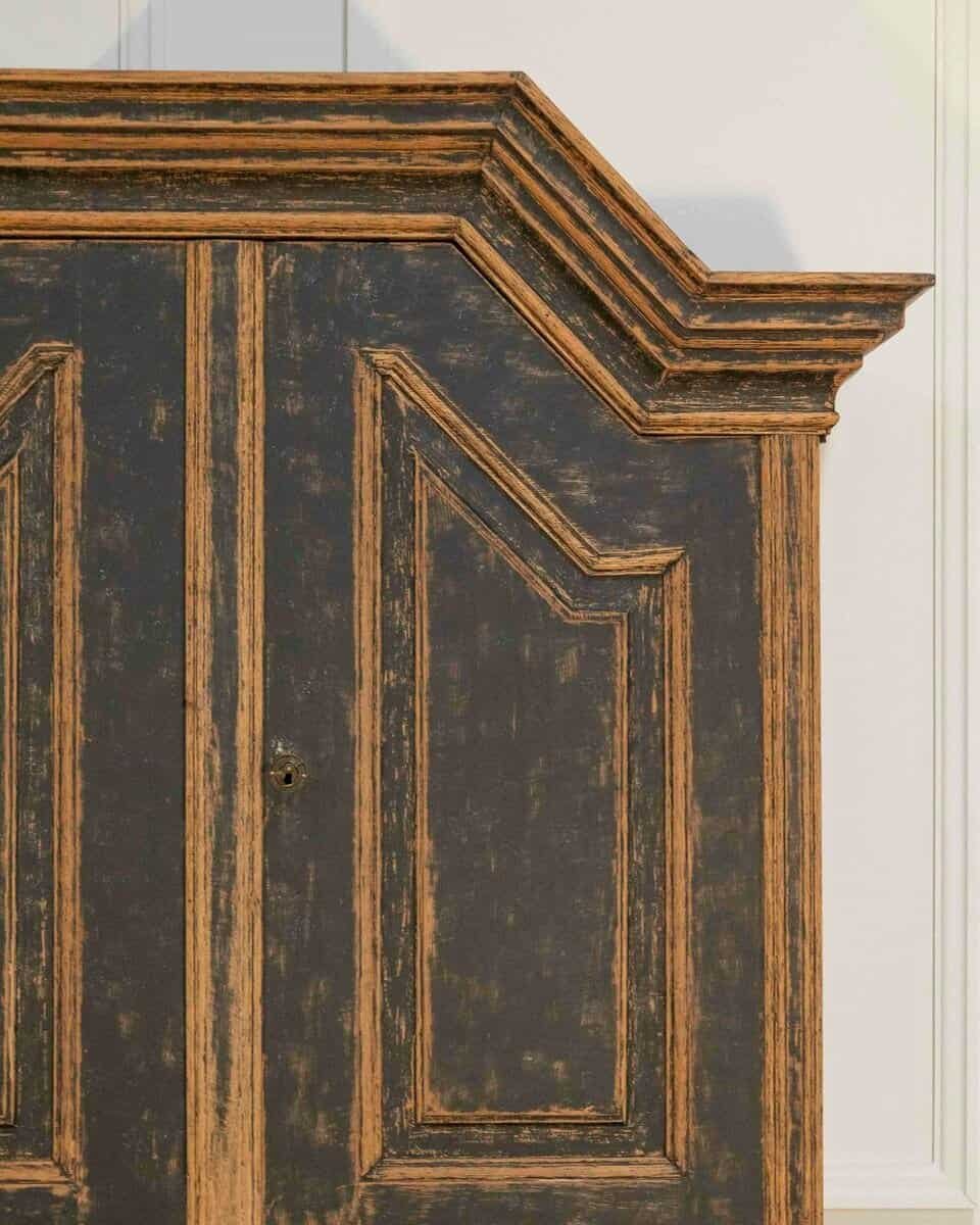 Baroque Secretary with Black Exterior and Blue Interior, Circa 1760 - JAA
