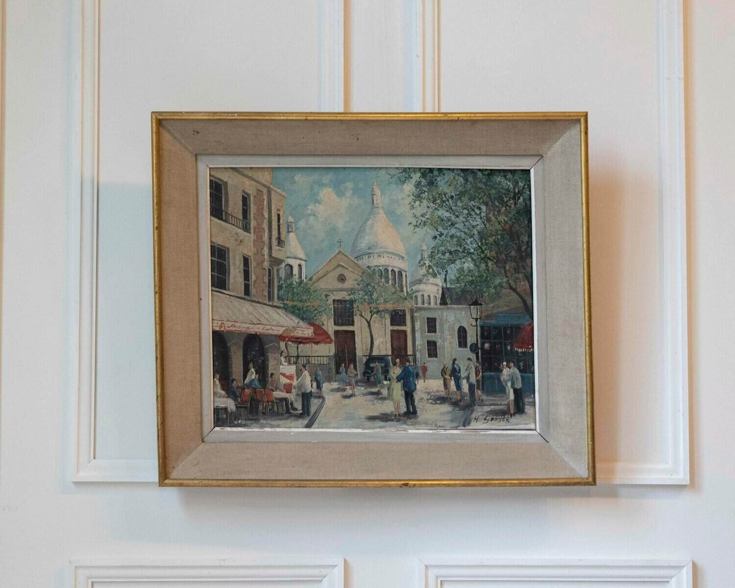 H. Gouter “montmartre Au Printemps” Paris. Place Du Tertre.basilica Of The Sacred Heart - JAA