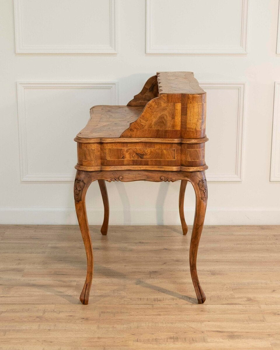 Louis XV–Style Tiered Desk in Burr Walnut, Eastern France, Late 19th Century - JAA