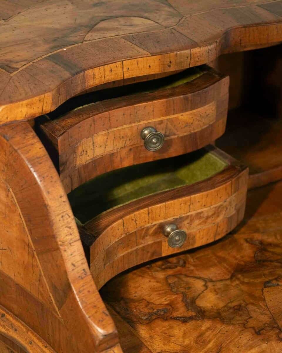 Louis XV–Style Tiered Desk in Burr Walnut, Eastern France, Late 19th Century - JAA