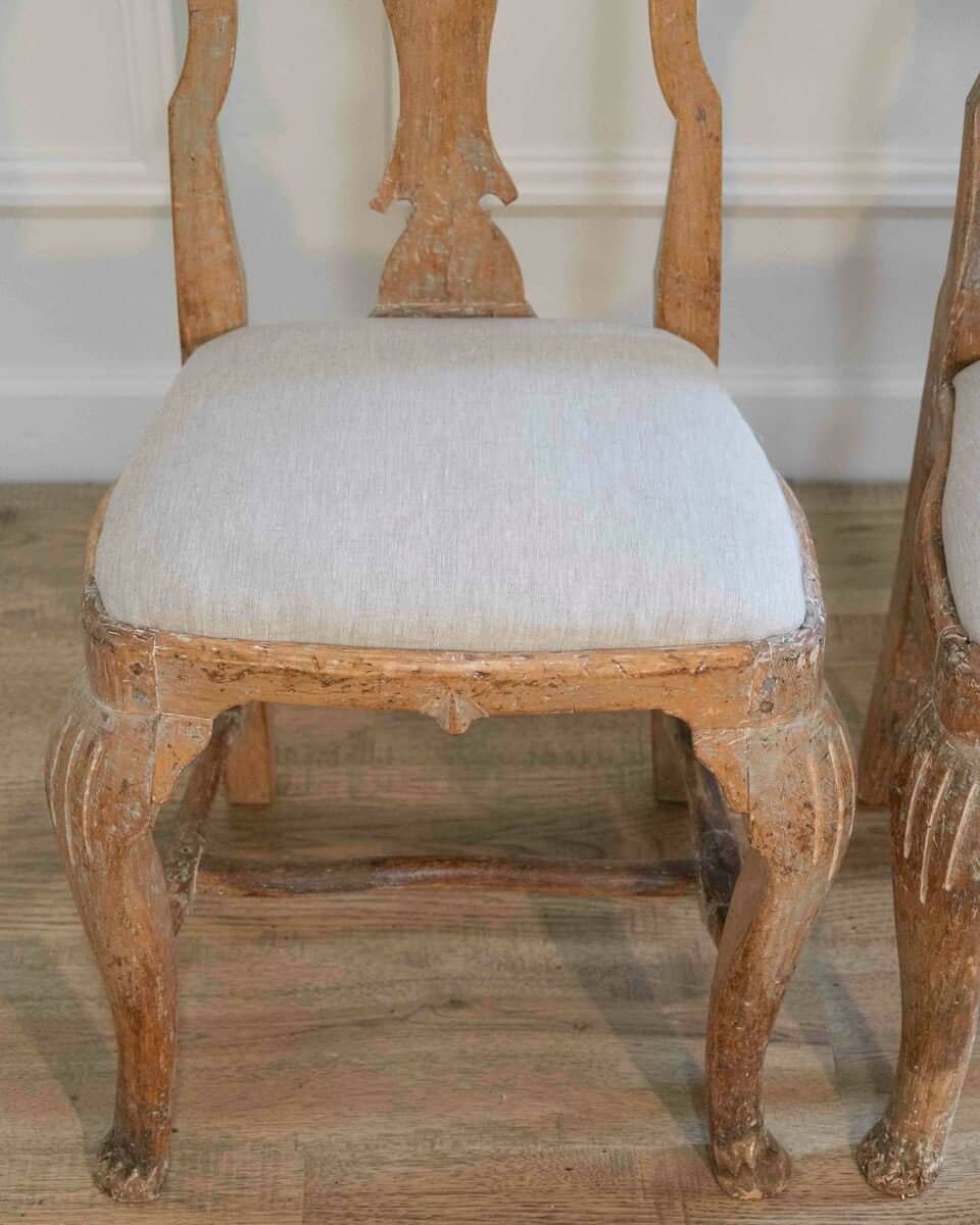 Pair of Swedish Rococo Chairs with Traces of Original Paint, Circa 1770 - JAA