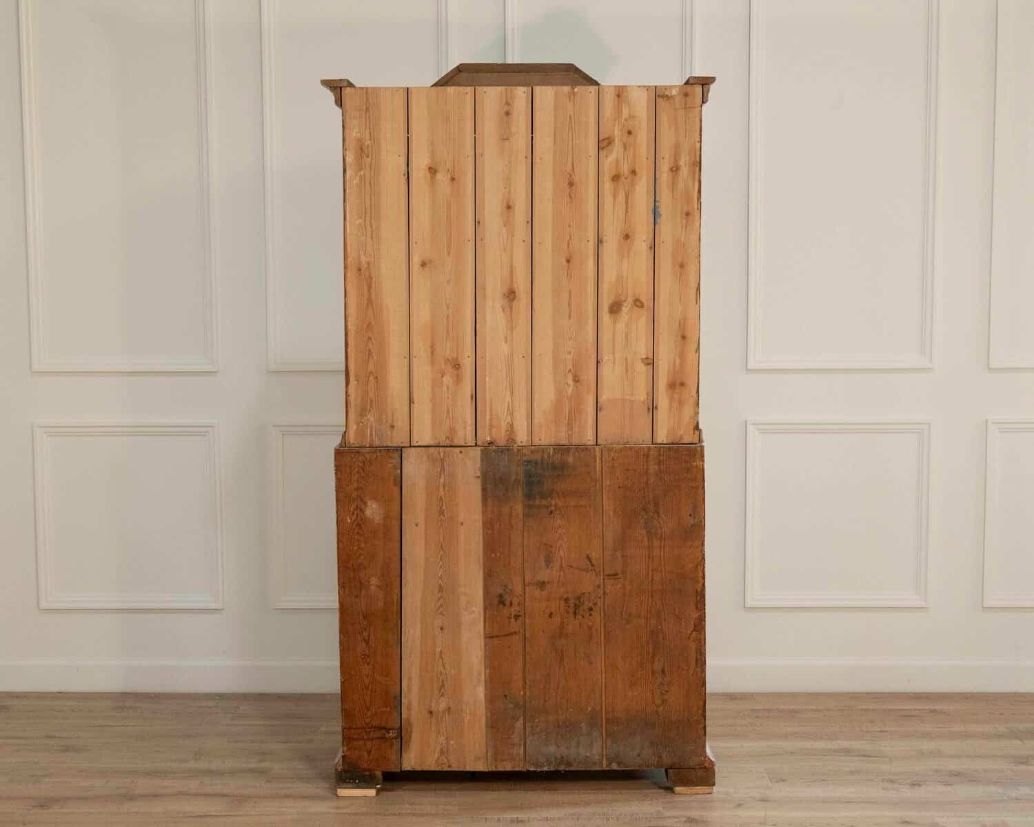 An early 19th century Gustavian secretary, repainted in grey and with a blue interior - JAA