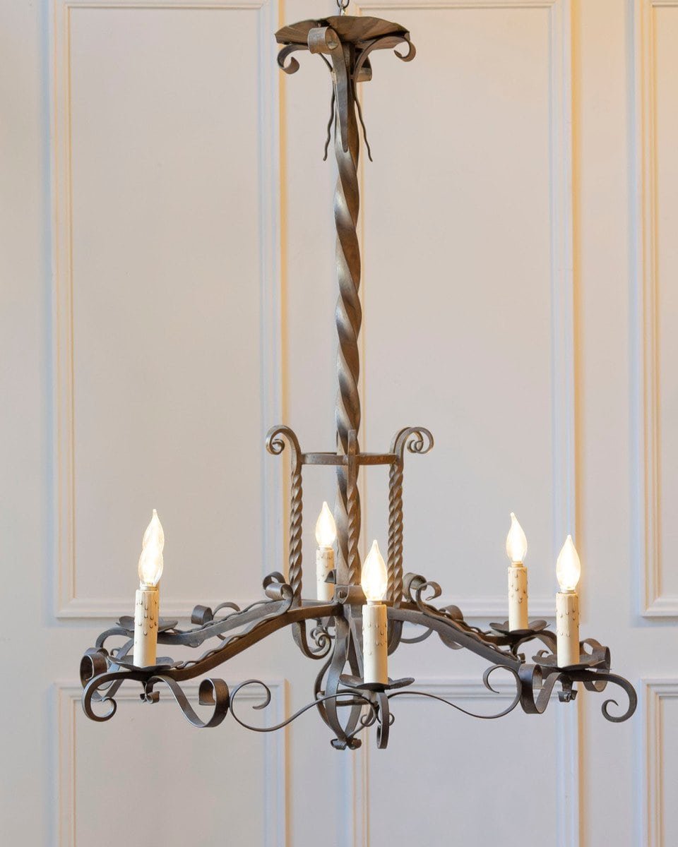 40% OFF at Checkout. Napoléon III 1870s Six-Light Chandelier with Scrolling and Twisted Accents - JAA