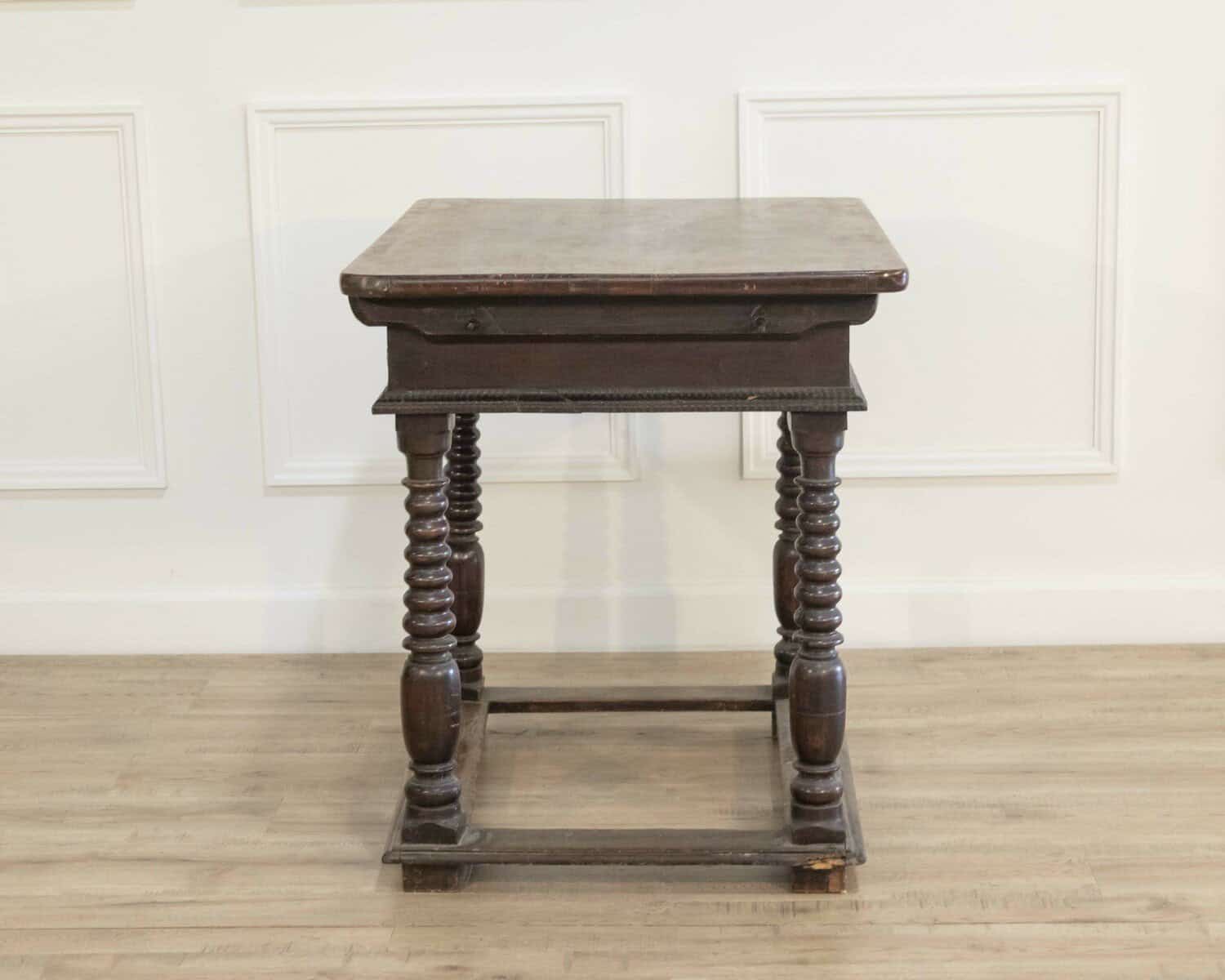 French Changer’s Table from Jura in Walnut with Turned Legs, 18th Century - JAA