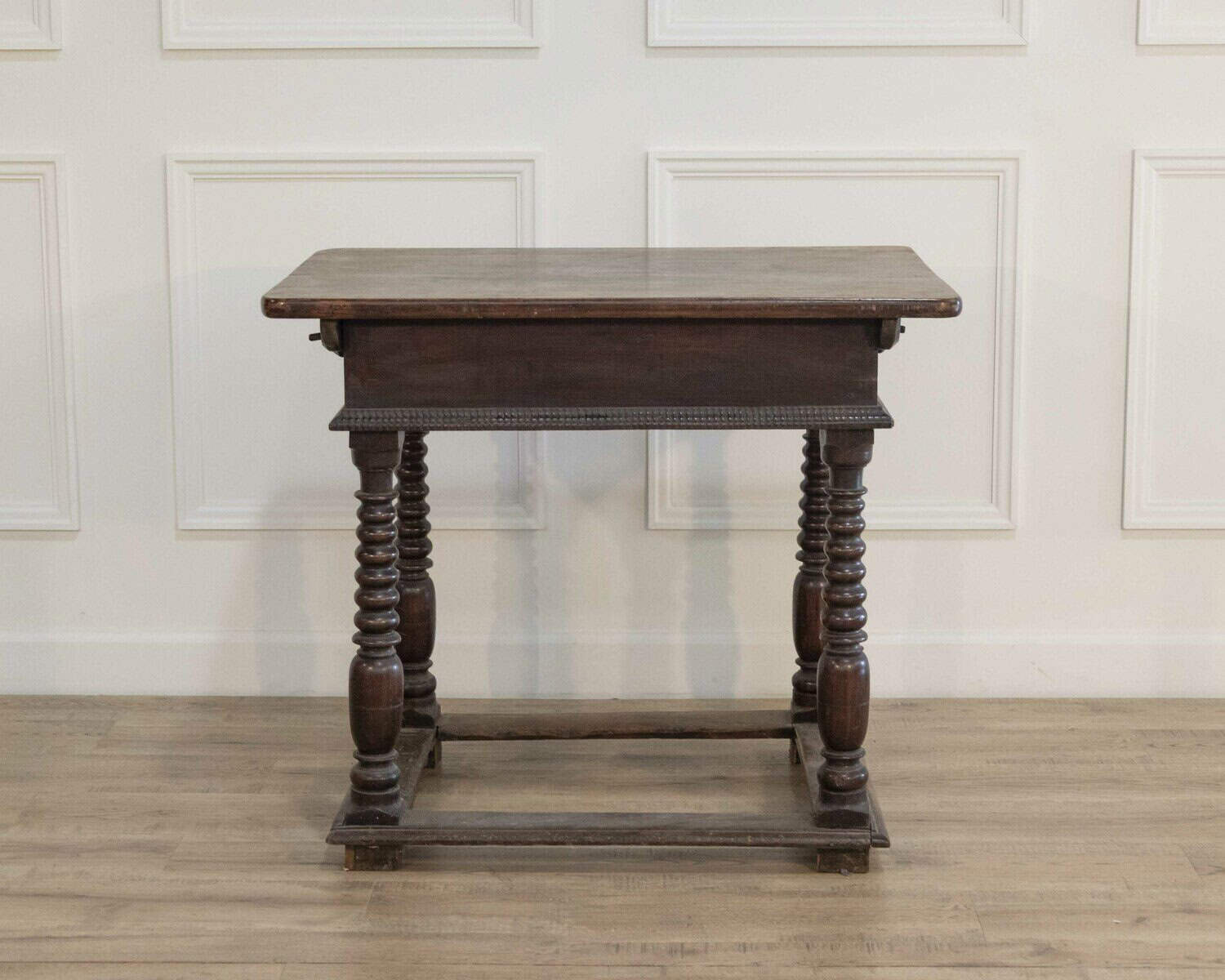 French Changer’s Table from Jura in Walnut with Turned Legs, 18th Century - JAA