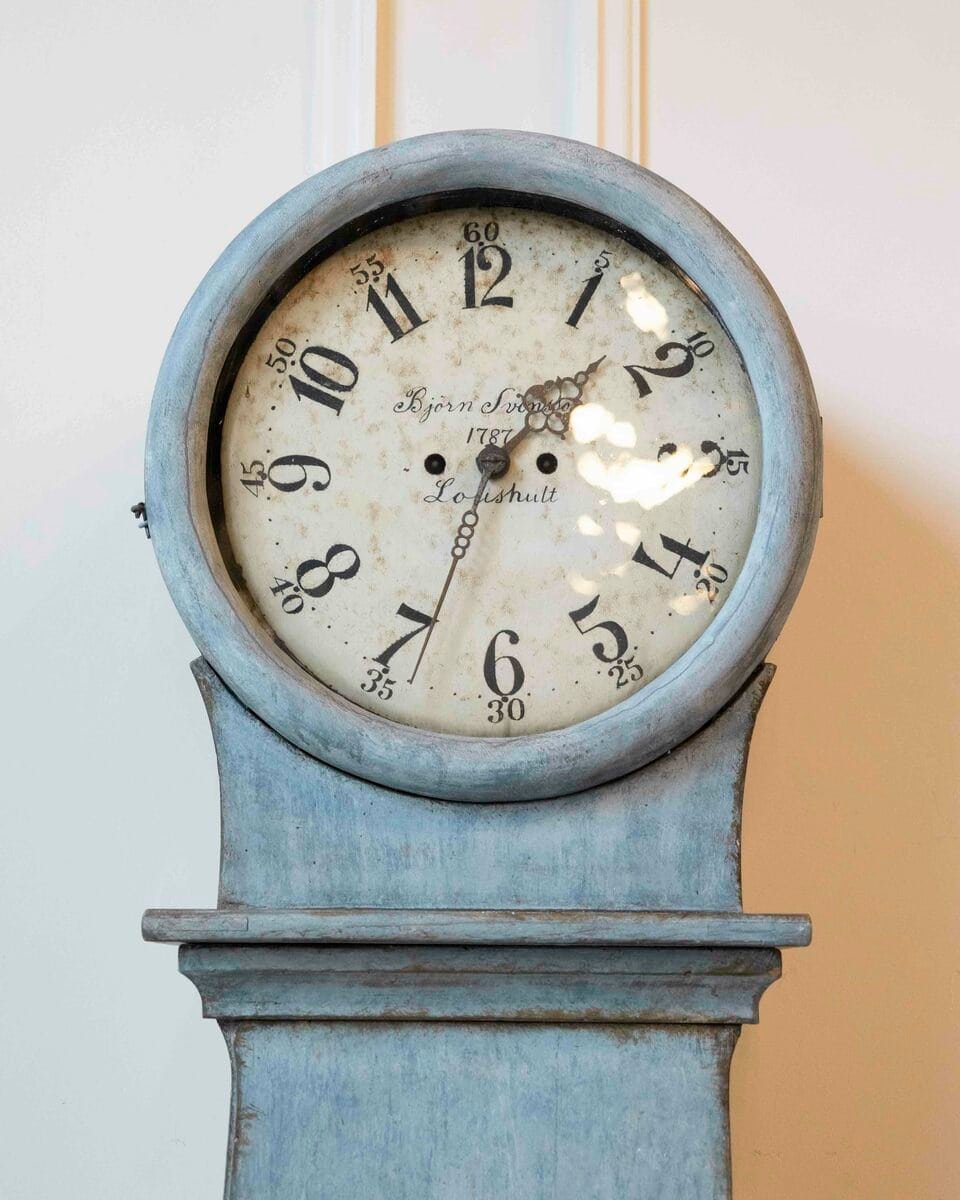 ON HOLD - Late 18th-Century Swedish Rococo Longcase Clock, Dated 1787 - JAA