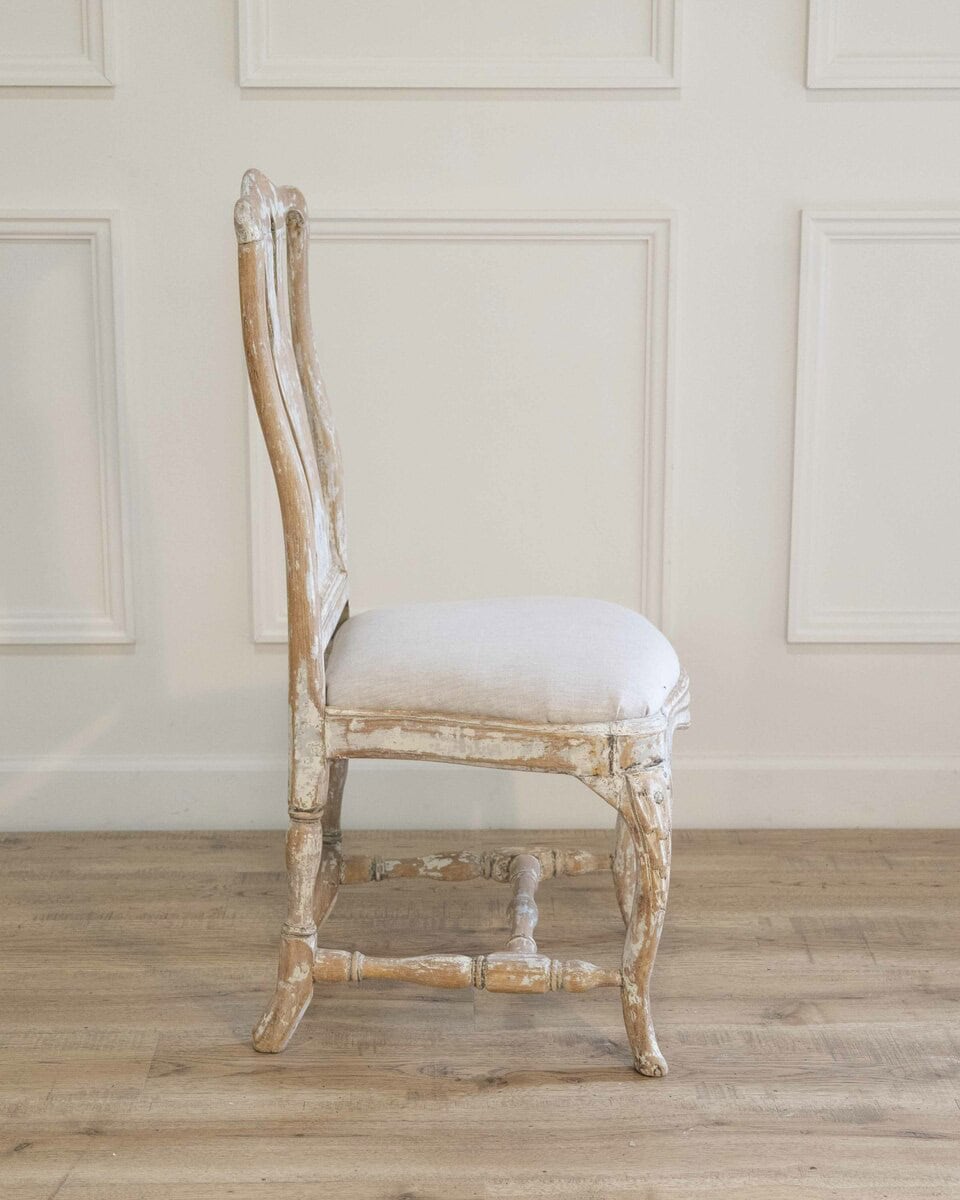 Swedish Rococo Chair from Stockholm with Scraped Original Paint, Circa 1760 - JAA