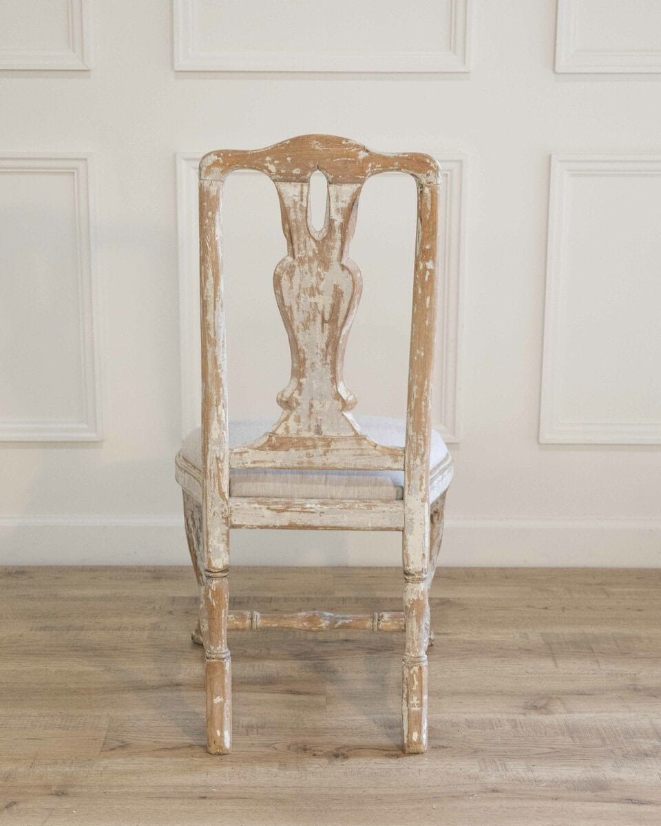 Swedish Rococo Chair from Stockholm with Scraped Original Paint, Circa 1760 - JAA