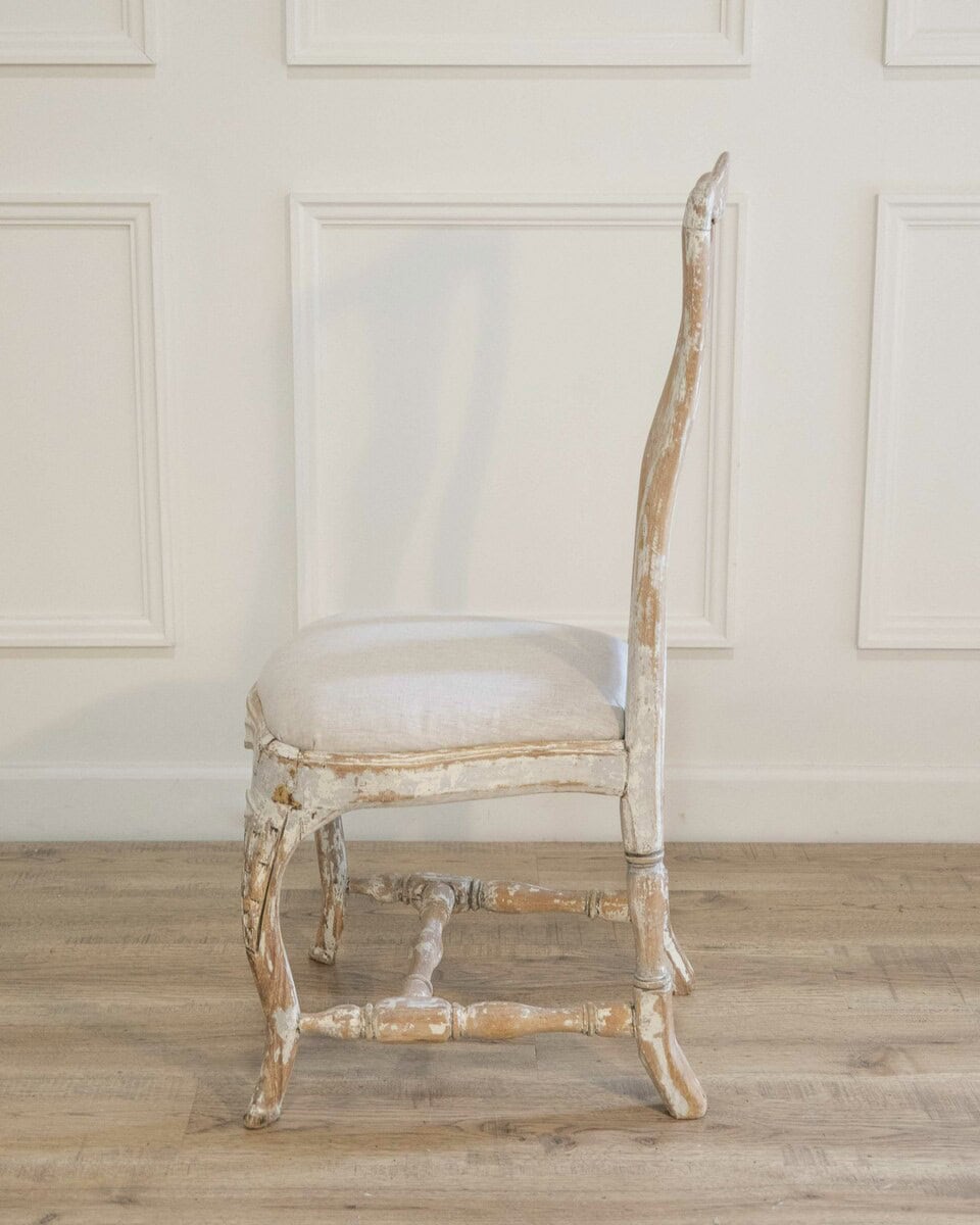 Swedish Rococo Chair from Stockholm with Scraped Original Paint, Circa 1760 - JAA