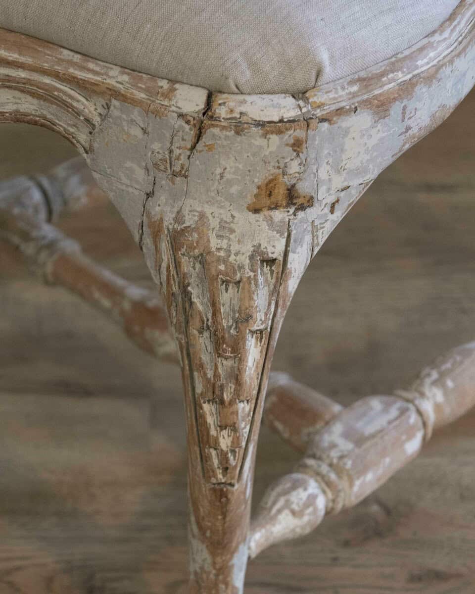 Swedish Rococo Chair from Stockholm with Scraped Original Paint, Circa 1760 - JAA