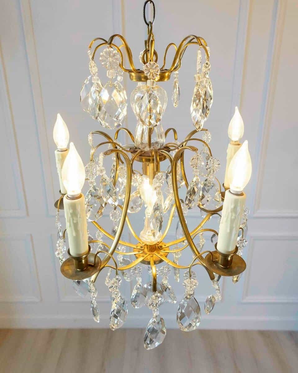 Swedish prism chandelier in rococo style - JAA