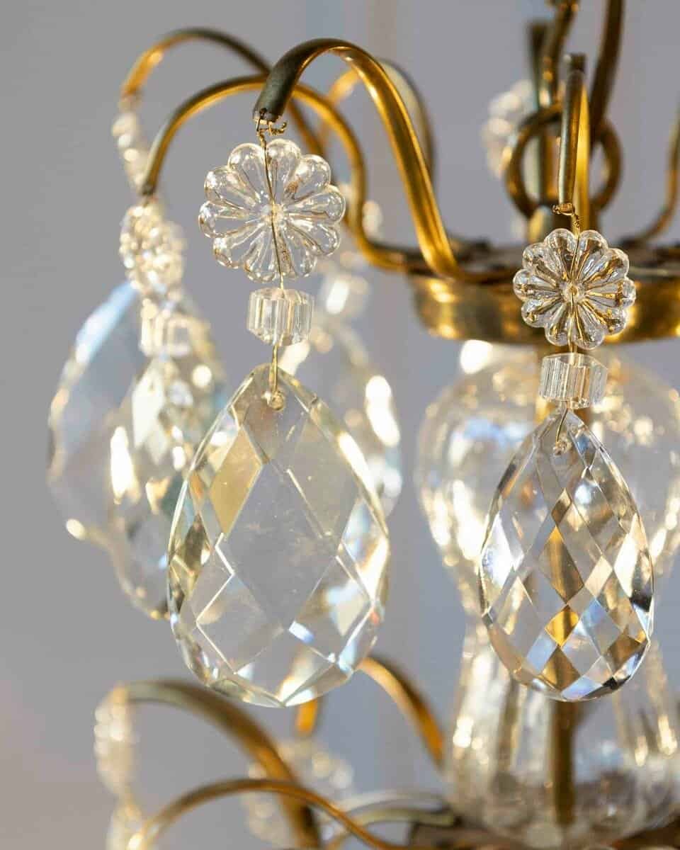 Swedish prism chandelier in rococo style - JAA