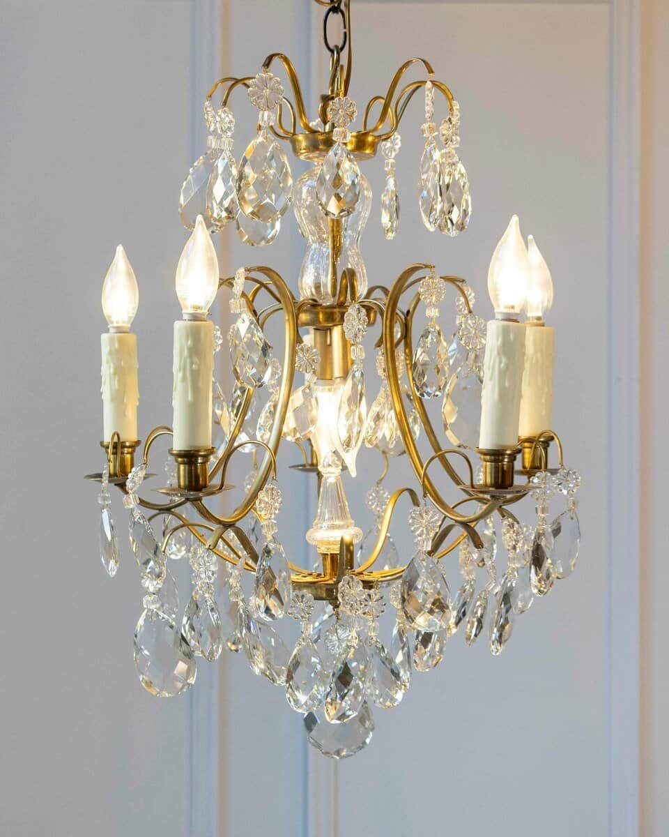 Swedish prism chandelier in rococo style - JAA