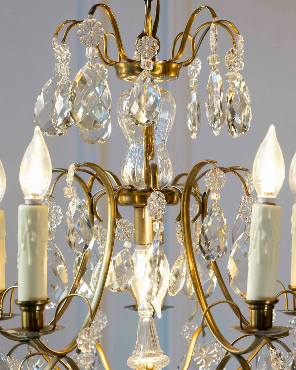Swedish prism chandelier in rococo style - JAA