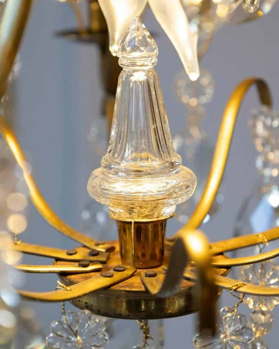 Swedish prism chandelier in rococo style - JAA