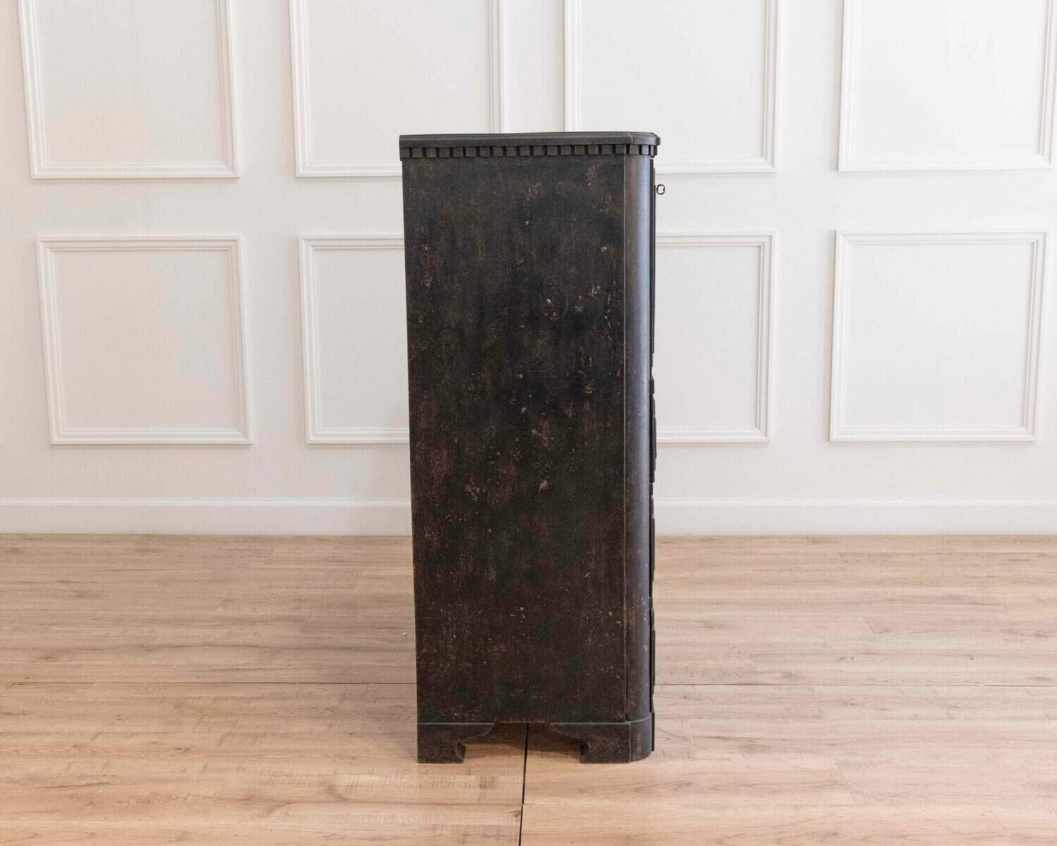 Swedish bureau with beautiful details in black - JAA