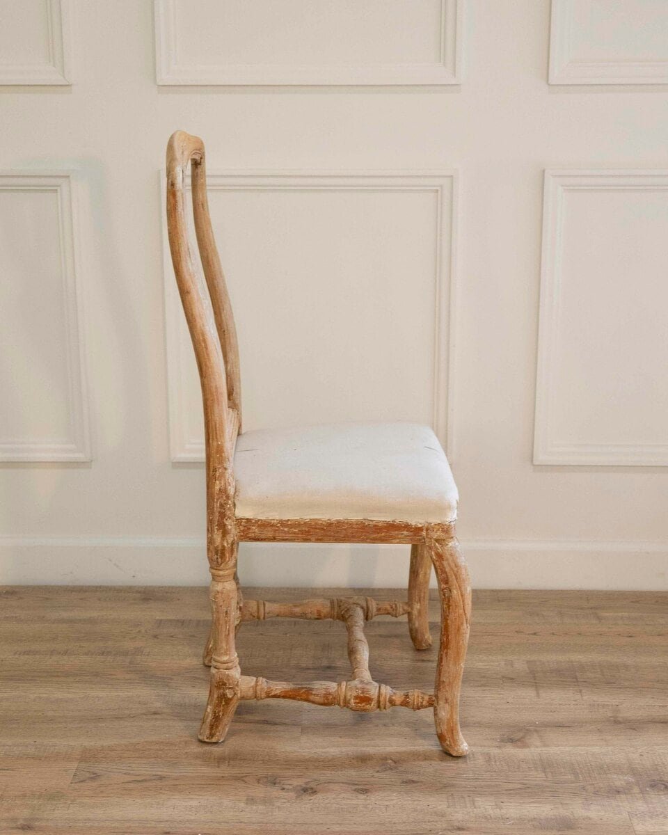 Swedish Rococo Chair from Stockholm with Scraped Original Surface, Circa 1770 - JAA
