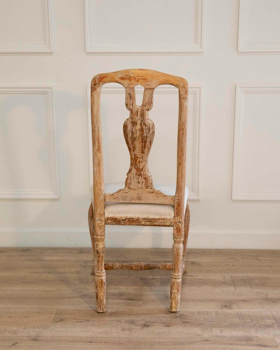 Swedish Rococo Chair from Stockholm with Scraped Original Surface, Circa 1770 - JAA