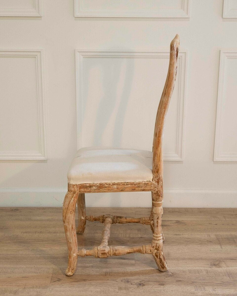 Swedish Rococo Chair from Stockholm with Scraped Original Surface, Circa 1770 - JAA