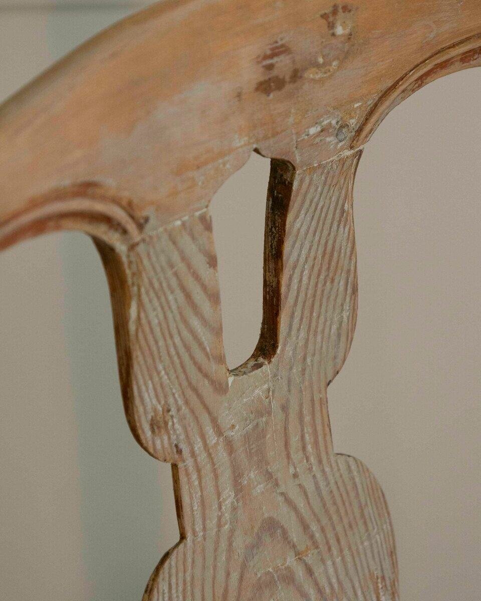 Swedish Rococo Chair from Stockholm with Scraped Original Surface, Circa 1770 - JAA