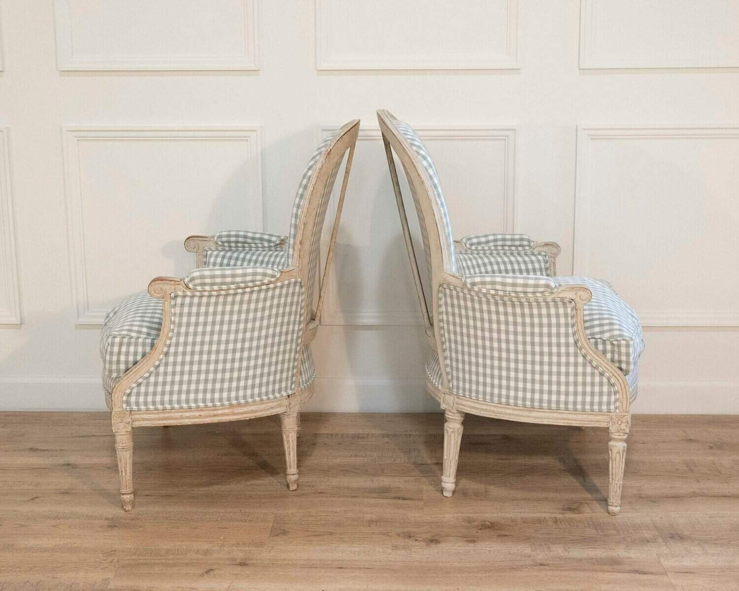 Pair of French Louis XVI Bergères, circa 1780 - JAA