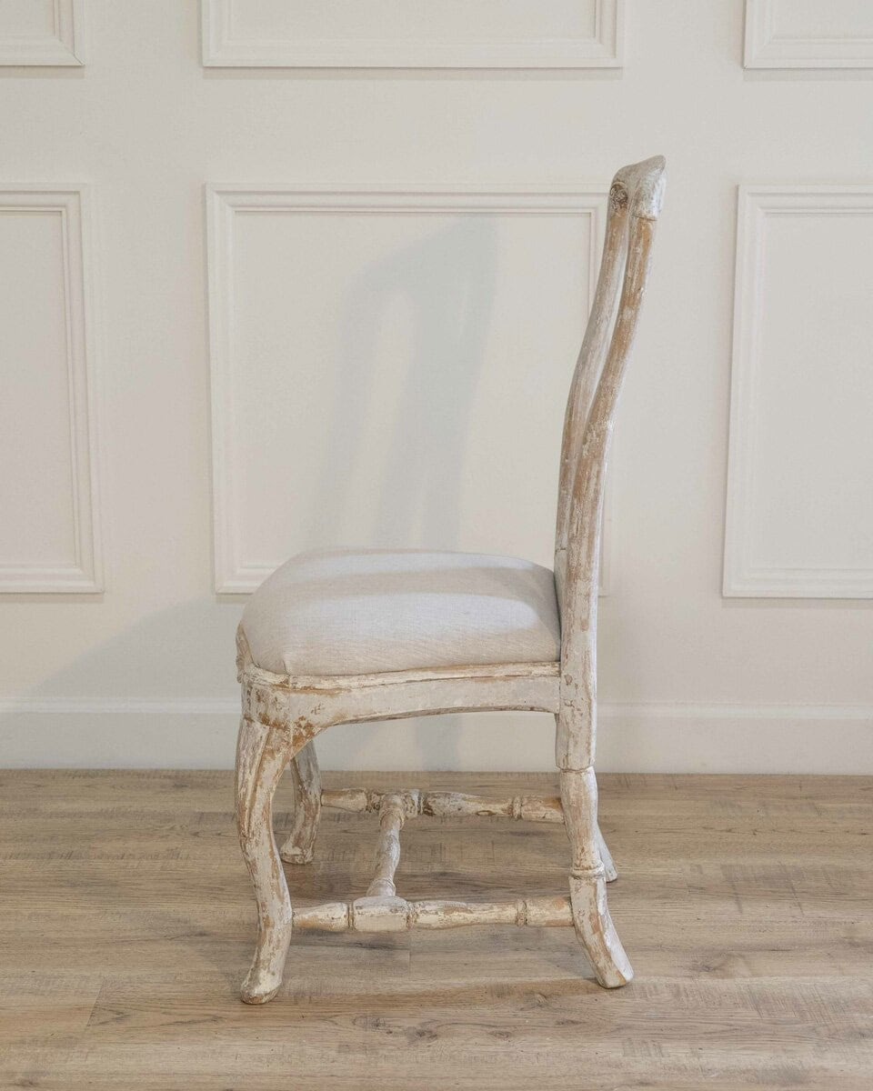 Swedish Rococo Chair from Stockholm with Scraped Original Paint, Circa 1760 - JAA