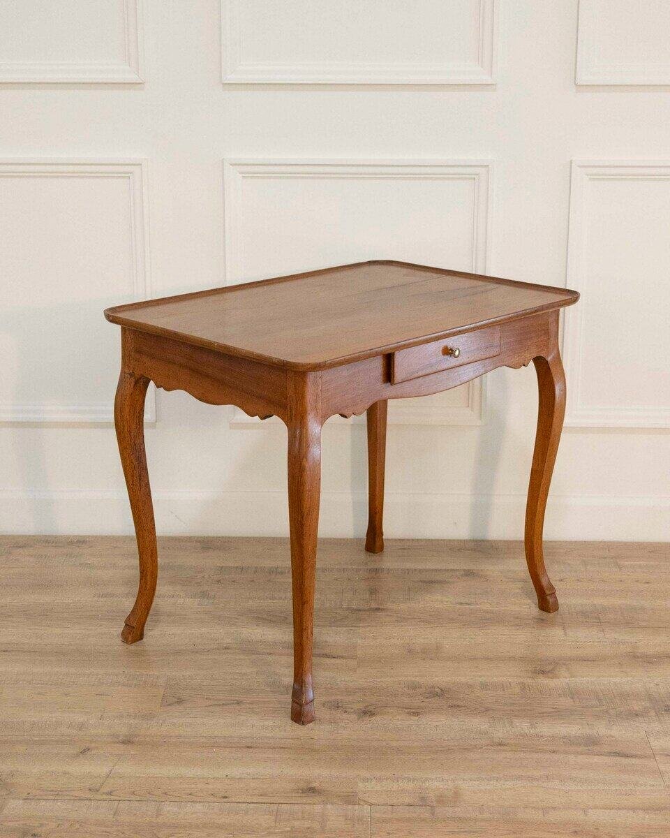 French Walnut Writing Table with Cabriole Legs, Late 19th Century - JAA