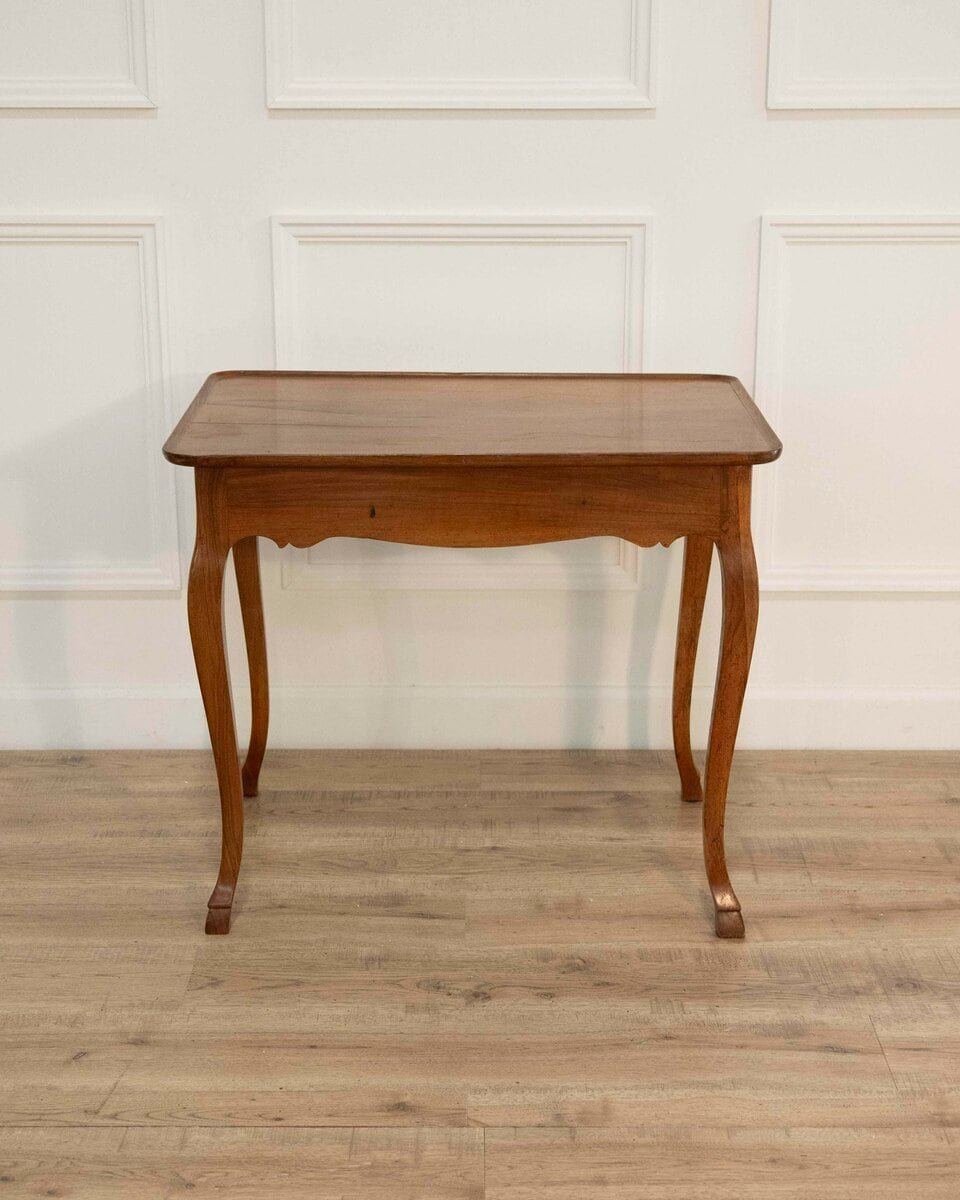 French Walnut Writing Table with Cabriole Legs, Late 19th Century - JAA