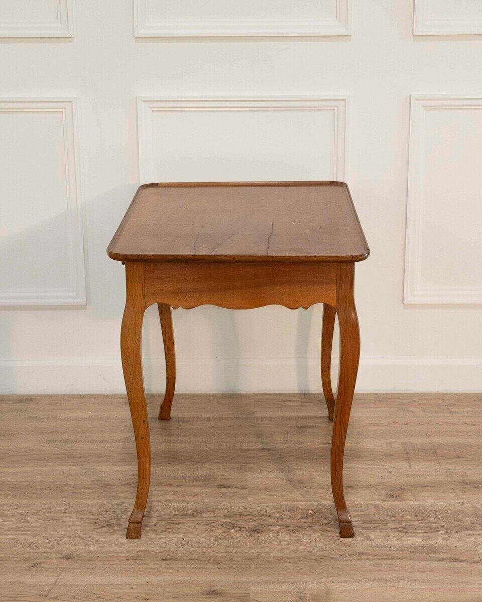 French Walnut Writing Table with Cabriole Legs, Late 19th Century - JAA