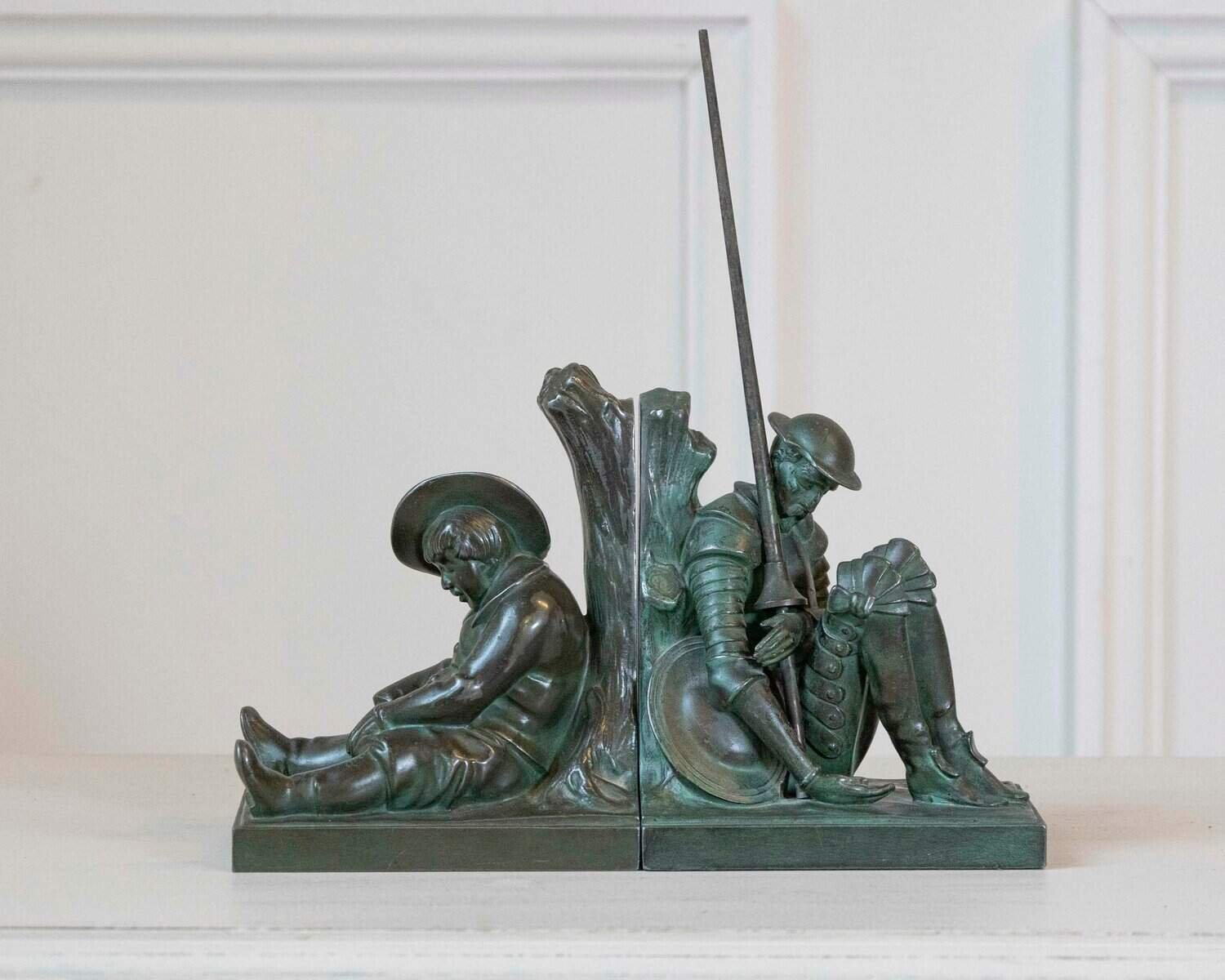 Pair Of Don Quixote And Sancho Panza Bookends. Art Deco Period - JAA