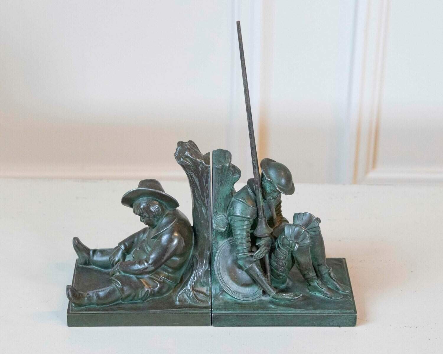 Pair Of Don Quixote And Sancho Panza Bookends. Art Deco Period - JAA