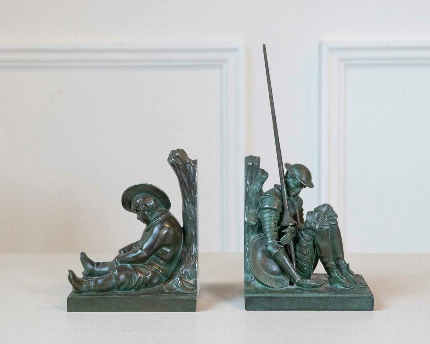 Pair Of Don Quixote And Sancho Panza Bookends. Art Deco Period - JAA