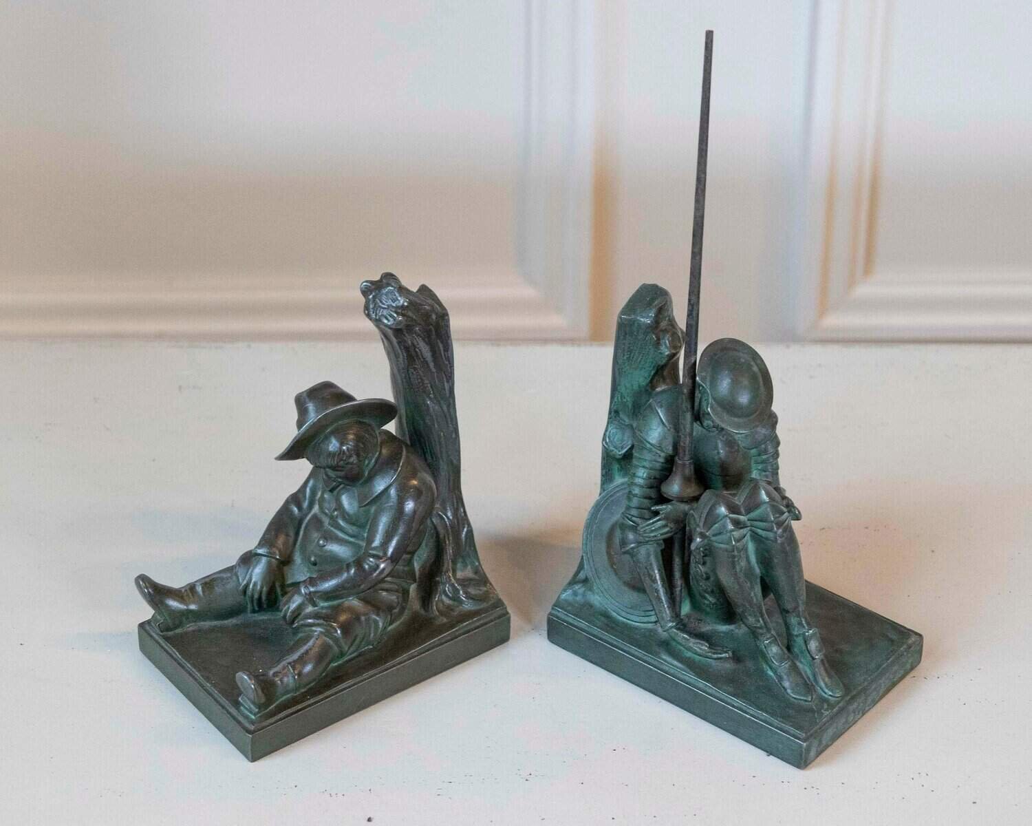 Pair Of Don Quixote And Sancho Panza Bookends. Art Deco Period - JAA