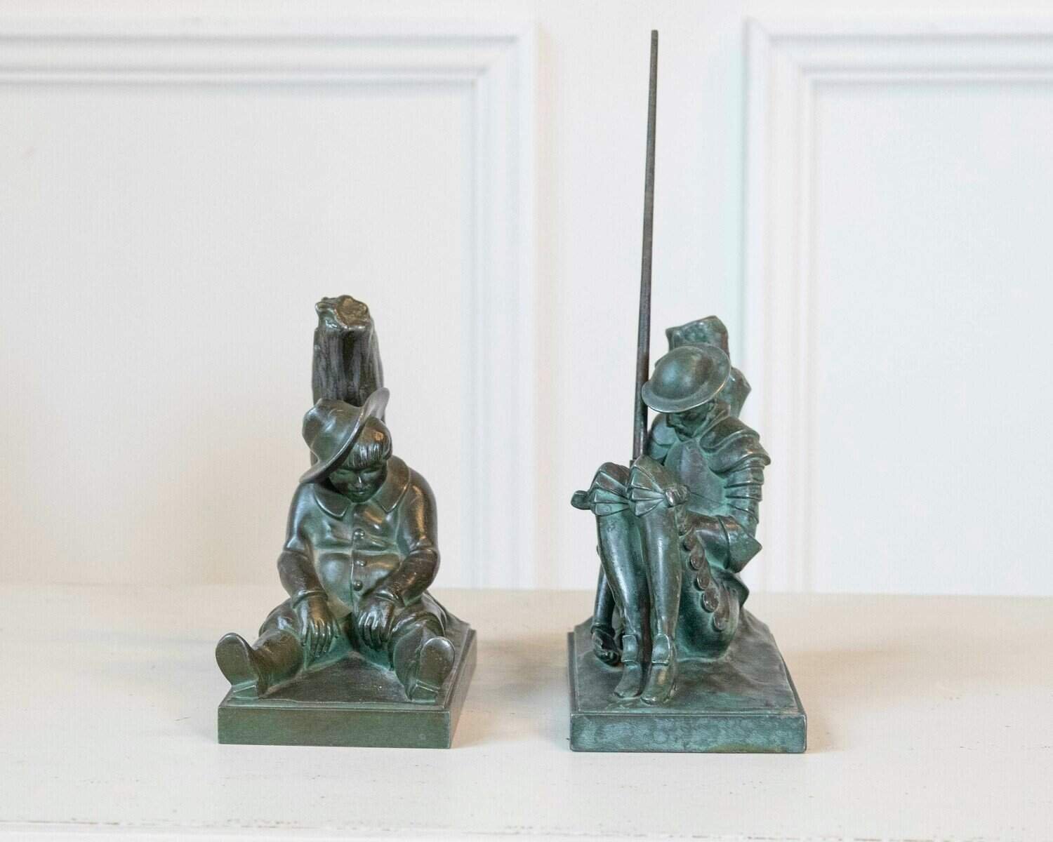 Pair Of Don Quixote And Sancho Panza Bookends. Art Deco Period - JAA