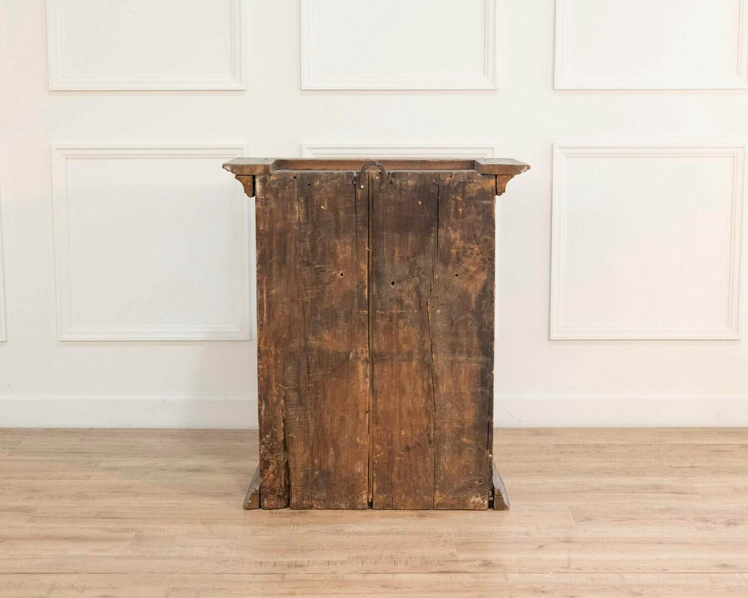 An original painted 19th Century wall cabinet with two doors and one drawer - JAA