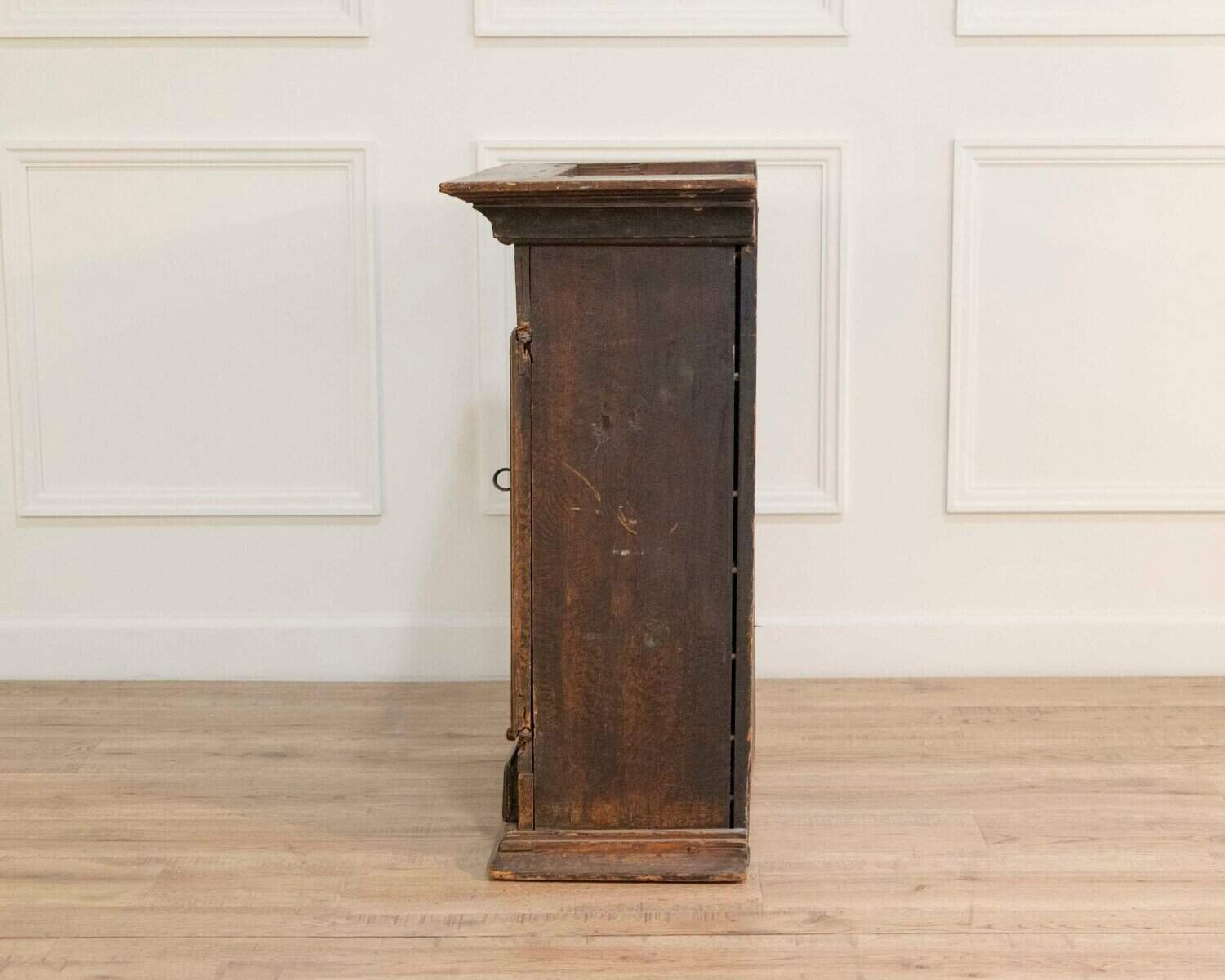 An original painted 19th Century wall cabinet with two doors and one drawer - JAA