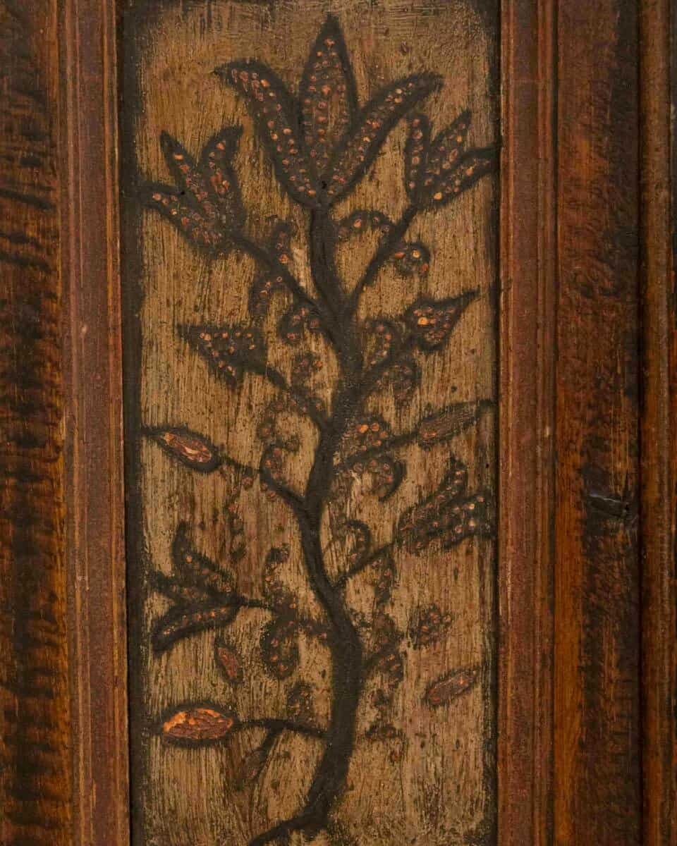 An original painted 19th Century wall cabinet with two doors and one drawer - JAA