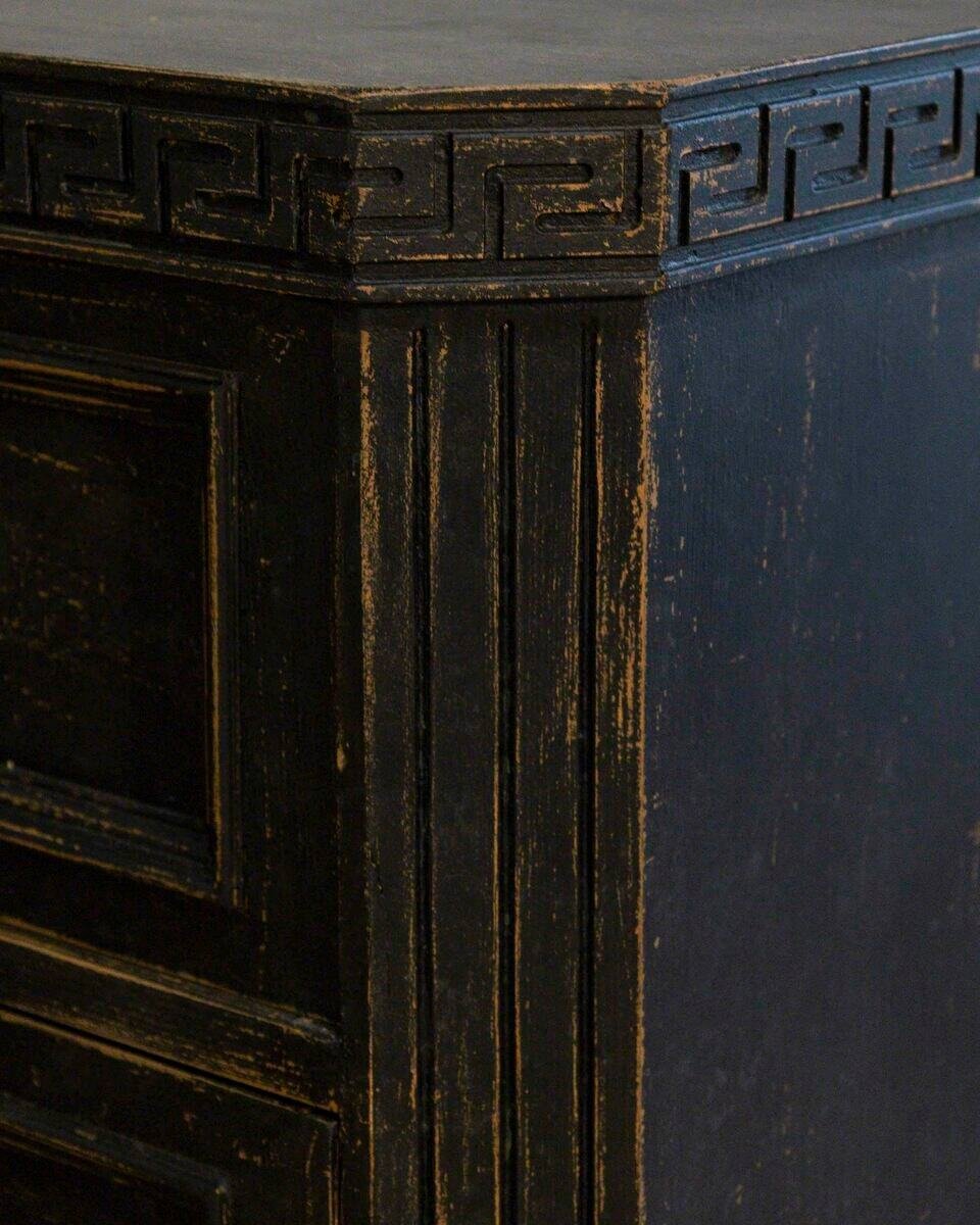 Pair of Early 20th-Century Black-Painted Chests with Carved Detail - JAA