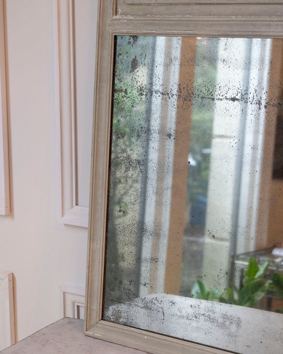 Louis XVI Trumeau Mirror in Original Paint with Mercury Glass, Late 18th–Early 19th Century - JAA